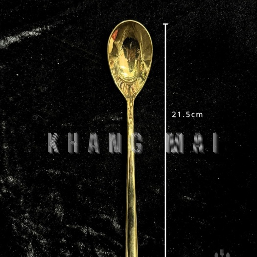 Thìa Súp Cán Cong - Vàng Gold