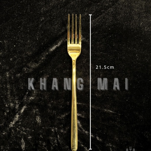 Dĩa Lớn Ăn Chính Cán Cong - Vàng Gold